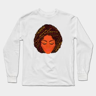 Wild Like My Curls Curly Afro (White Background) Long Sleeve T-Shirt